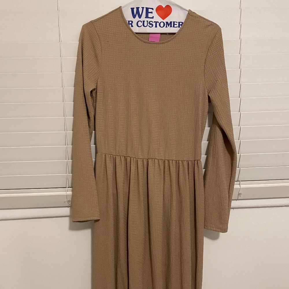 tan dress